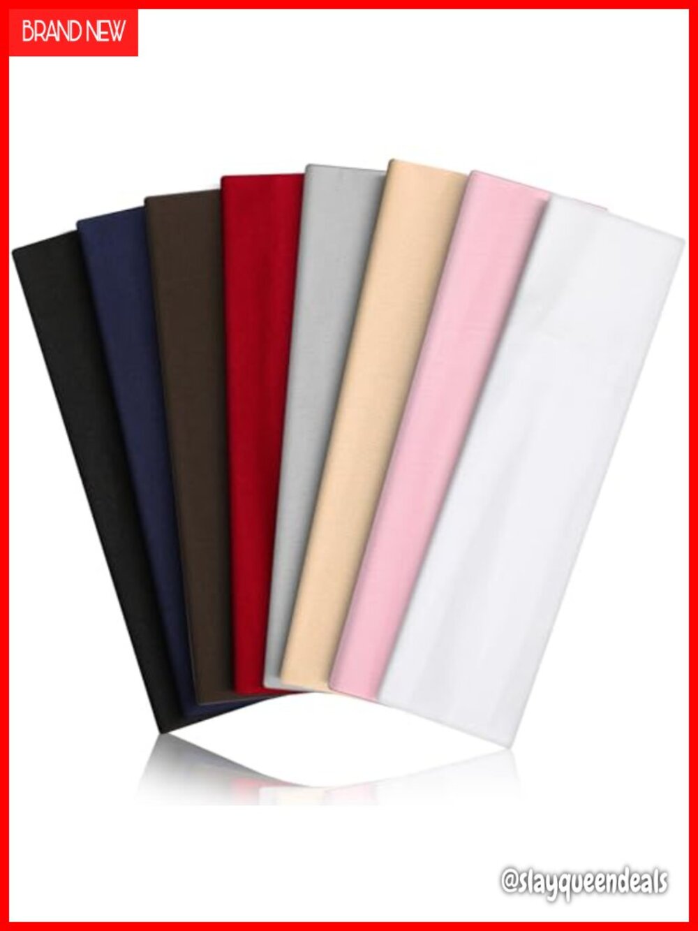 8pc Elastic Non Slip Sport Headbands Sweat Wicking Hair Bands